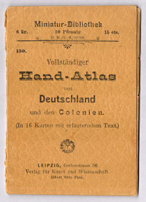 Miniatur-Bibliothek
Hand-Atlas von Deutschland (150)