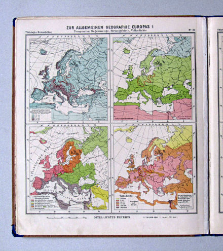 Haack, Thüringer Schulatlas, 1932
20. Zur allgemeinen Geographie Europas I