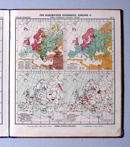 Haack, Thüringer Schulatlas, 1932
21. Zur allgemeinen Geographie Europas II