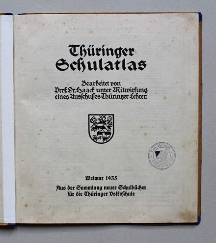 Haack, Thüringer Schulatlas, 1935
Titelpagina