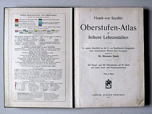 Haack-von Seydlitz, Oberstufen-Atlas, 1913
Legenda, titelpagina