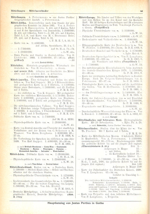 Haupt-Katalog Justus Perthes 1915
bladzijde 80 / page 80 (Karte des Mittelländischen Meeres)