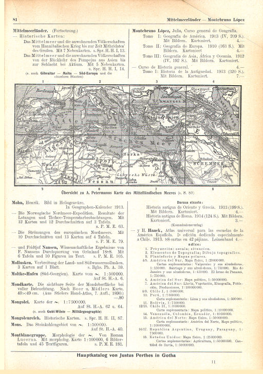 Haupt-Katalog Justus Perthes 1915
bladzijde 81 / page 81 (Karte des Mittelländischen Meeres)