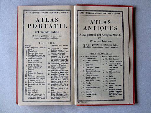 Perthes Atlas portátil de Espanha e Portugal (1938)
Schutbladen achterin / Rear endpapers