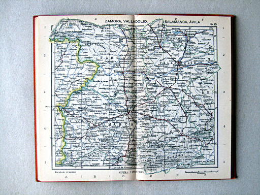 Perthes Atlas portátil de Espanha e Portugal (1938)
10. Zamora, Valladolid, Salamanca, Ávila