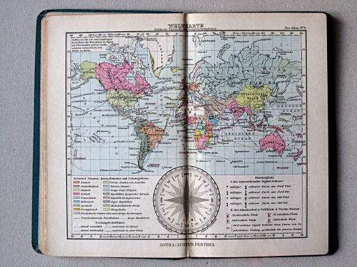 Justus Perthes' See-Atlas (1894)
3. Weltkarte, politische Übersicht und Hauptverkehrslinien