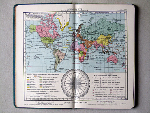 Justus Perthes' See-Atlas (1914)
3. Weltkarte, politische Übersicht und Hauptverkehrslinien