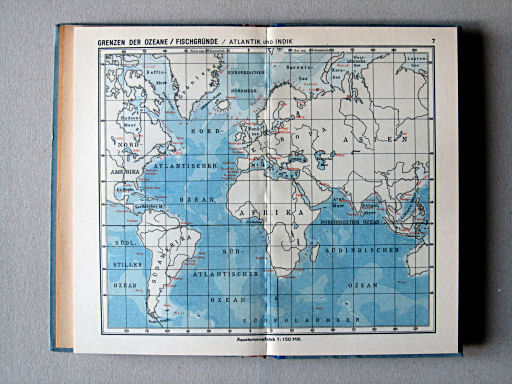 Haack, Die Weltmeere (1954)
7. Grenzen der Ozeane / Fischgründe / Atlantik und Indik