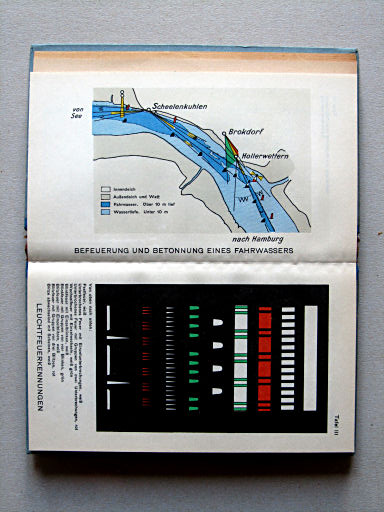 Haack, Die Weltmeere (1954)
Tafel III. Befeuerung und Betonnung eines Fahrwassers