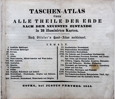 Perthes' Taschen-Atlas über alle Theile der Erde (1845)
Titelpagina / Title page