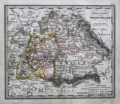 Perthes' Taschen-Atlas über alle Theile der Erde (1845)
16. Südwestliches Deutschland