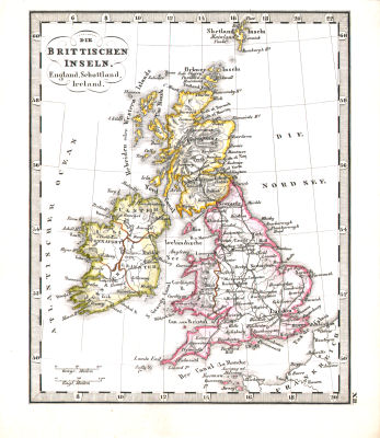 Perthes' Taschen-Atlas über alle Theile der Erde (1850)
12. Die Britischen Inseln. England, Schottland, Ireland