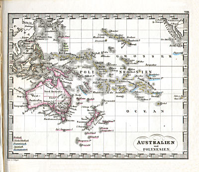 Perthes' Taschen-Atlas über alle Theile der Erde (1866)
8. Australien und Polynesien