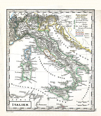 Perthes' Taschen-Atlas über alle Theile der Erde (1866)
11. Italien