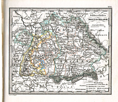 Perthes' Taschen-Atlas über alle Theile der Erde (1866)
16. Südwestliches Deutschland