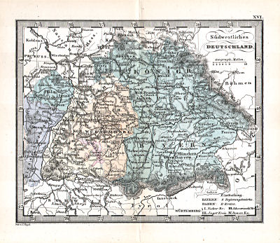 Perthes' Taschen-Atlas über alle Theile der Erde (1878)
16. Südwestliches Deutschland