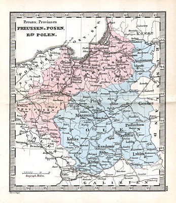 Perthes' Taschen-Atlas über alle Theile der Erde (1878)
17. Preuss. Provinzen Preussen u. Posen, Kgr. Polen