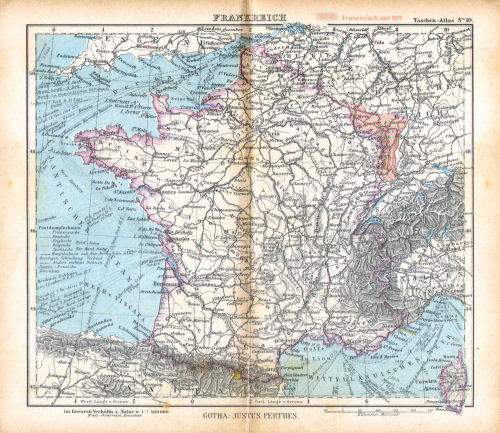 Perthes' Taschen-Atlas (1921)
10. Frankreich