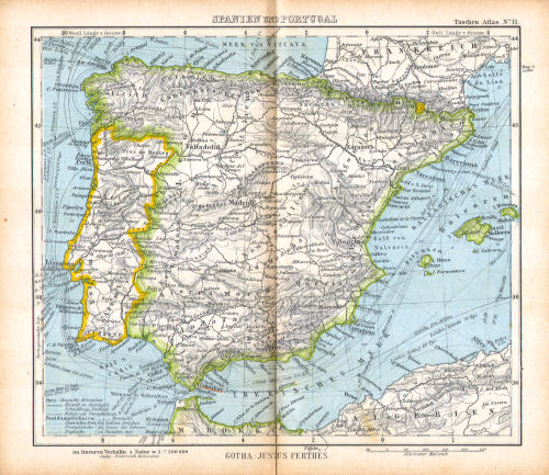 Perthes' Taschen-Atlas (1921)
11. Spanien und Portugal