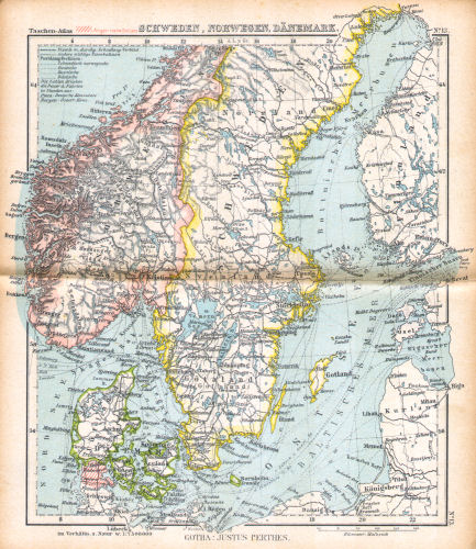 Perthes' Taschen-Atlas (1921)
13. Schweden u. Norwegen, Dänemark