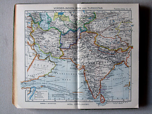 Perthes Taschenatlas der ganzen Welt (1942)
38. Vorder-Indien, Iran und Turkistan