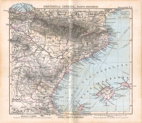 Perthes. Atlas portátil (1894)
5. Península Ibérica, Parte nordeste