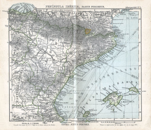 Perthes. Atlas portátil (1910)
5. Península Ibérica, Parte nordeste