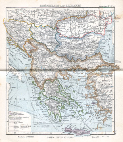 Perthes. Atlas portátil (1910)
14. Península de los Balkanes