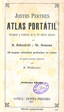 Perthes. Atlas portátil (1921)
Titelpagina / Title page