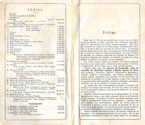 Perthes. Atlas portátil (1921)
Inhoudsopgave, voorwoord (1) / Table of contents, preface (1)