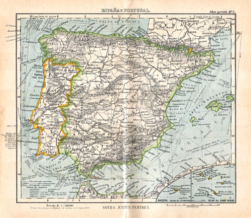 Perthes. Atlas portátil (1921)
3. España y Portugal