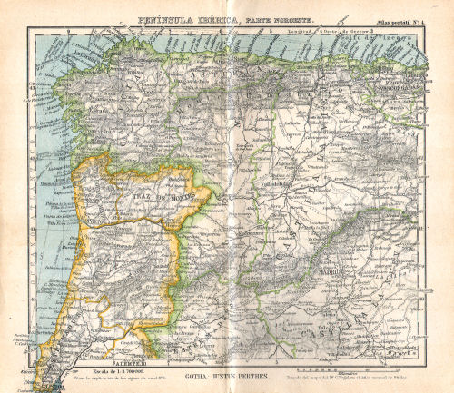 Perthes. Atlas portátil (1921)
4. Península Ibérica, Parte noroeste