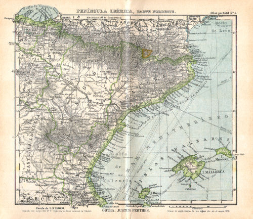 Perthes. Atlas portátil (1921)
5. Península Ibérica, Parte nordeste