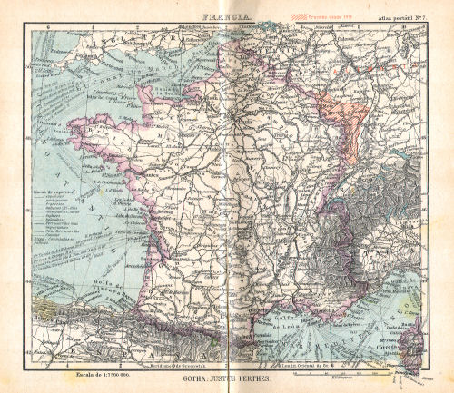 Perthes. Atlas portátil (1921)
7. Francia