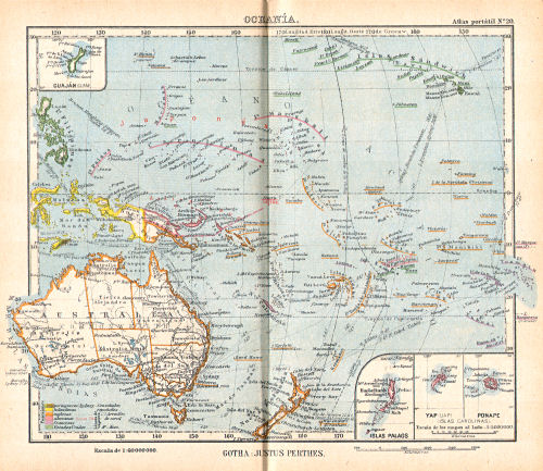 Perthes. Atlas portátil (1921)
20. Oceanía