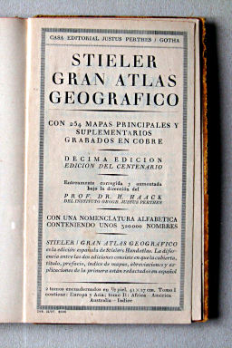 Perthes Atlas portátil del mundo entero (1925)
Schutbladen achterin / Rear endpapers