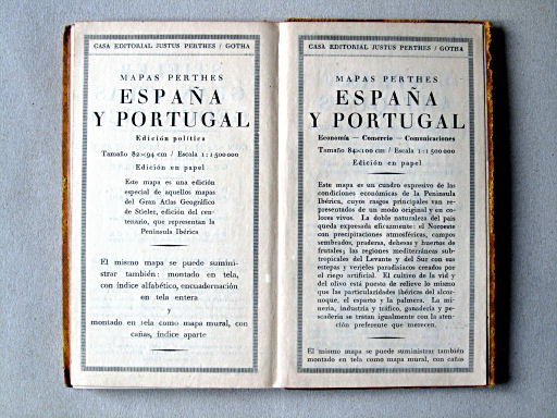 Perthes Atlas portátil del mundo entero (1925)
Schutbladen achterin / Rear endpapers