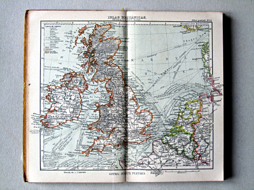 Perthes. Atlas portátil (1925)
12. Islas Británicas, Bélgica y Países Bajos