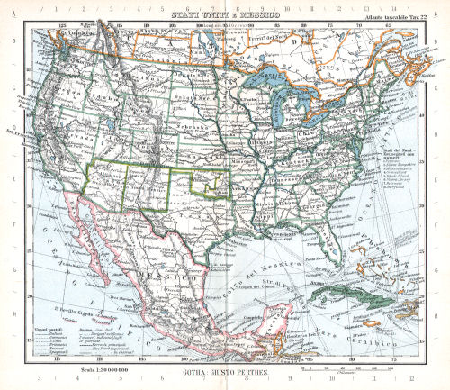 Perthes. Atlante tascabile (1912?)
22. Stati Uniti e Messico