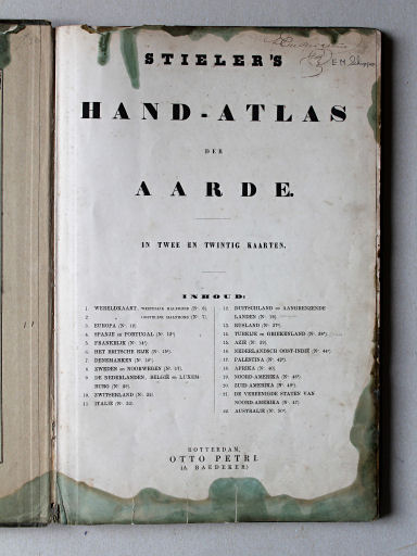 Stieler's Hand-Atlas der Aarde, 1852
Nederlandse titelpagina