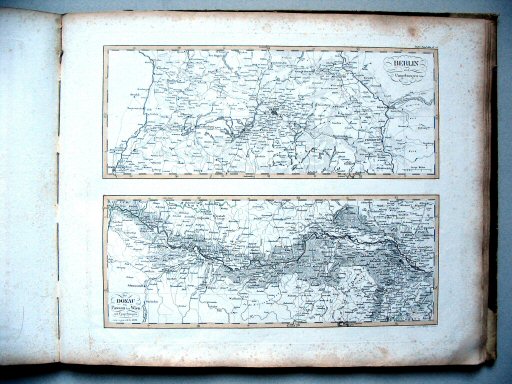 Stielers Hand-Atlas, 1831
26. Berlin und Umgebungen. Die Donau von Passau bis Wien mit Umgebungen (1822)
Berlijn en omstreken. Wenen en omstreken / Berlin and environs. Vienna and environs