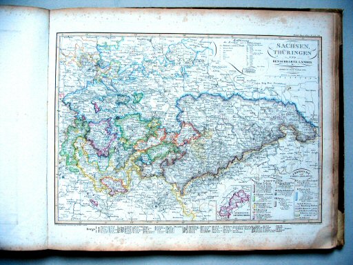 Stielers Hand-Atlas, 1831
27.28. Sachsen, Thüringen und benachbarte Laender (1830)
Saksen, Thüringen en omliggende landen / Saxony, Thuringia and adjacent countries