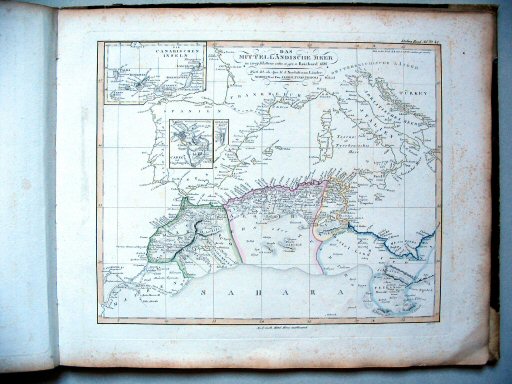 Stielers Hand-Atlas, 1831
42. Das Mittelländische Meer, westliches Blatt (1818)
Middellandse Zee, westblad / Mediterranean Sea, western sheet