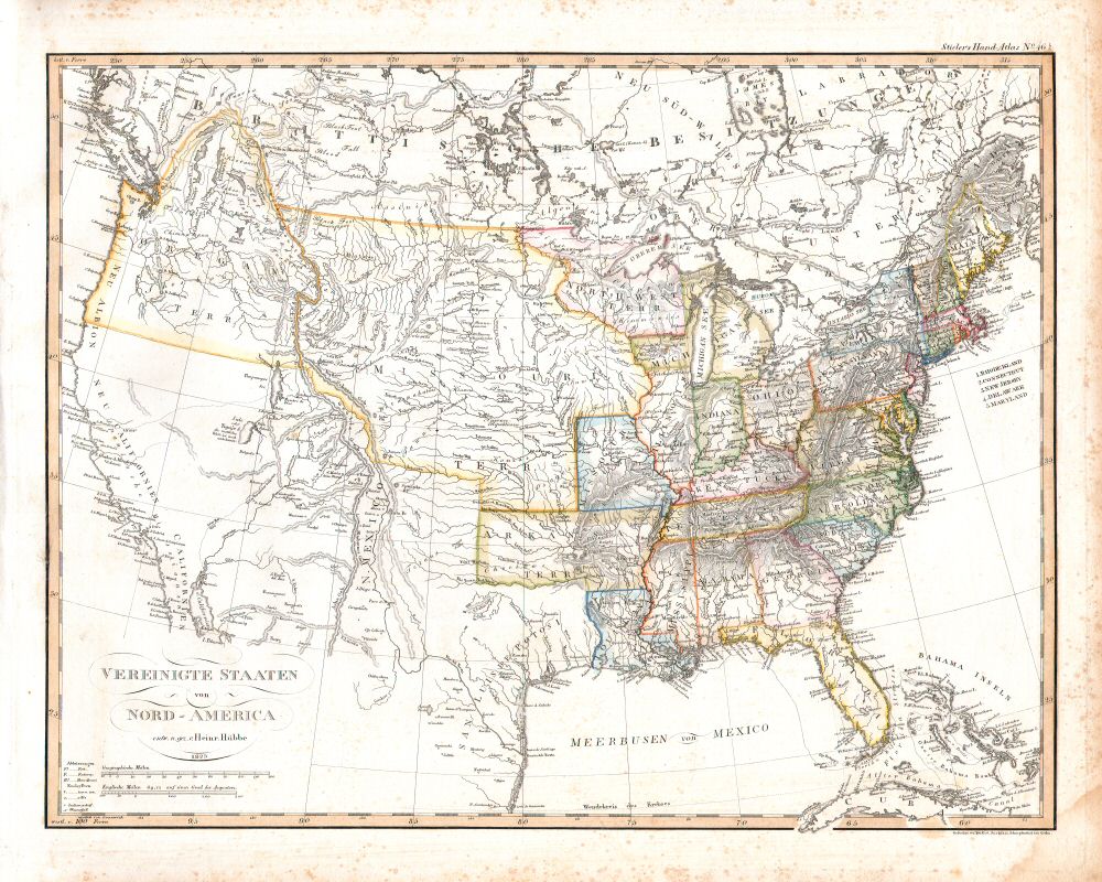 Stielers Hand-Atlas, 1831
46b. Vereinigte Staaten von Nord-America (1825)
Verenigde Staten van Noord-Amerika / United States of North America (scan)