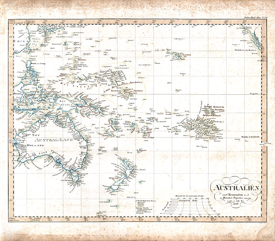 Stielers Hand-Atlas, 1831
50. Australien (1826)
Australië, Oceanië / Australia, Oceania