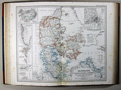 Stielers Hand-Atlas, 1869
16.17. Dänemark, Schleswig, Holstein u. Lauenburg, nebst den Dänischen Colonie'n