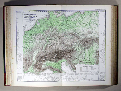 Stielers Hand-Atlas, 1869
18. Fluss- und Bergkarte von Deutschland und den anliegenden Ländern