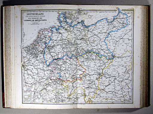 Stielers Hand-Atlas, 1869
20. Deutschland und seine Nachbarländer zur Übersicht der Eisenbahnen und Dampfschiffahrten