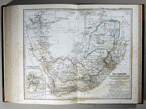 Stielers Hand-Atlas, 1869
45d. Das Capland nebst den Süd-Afrikanischen Freistaaten und dem Gebiet der Hottentotten & Kaffern