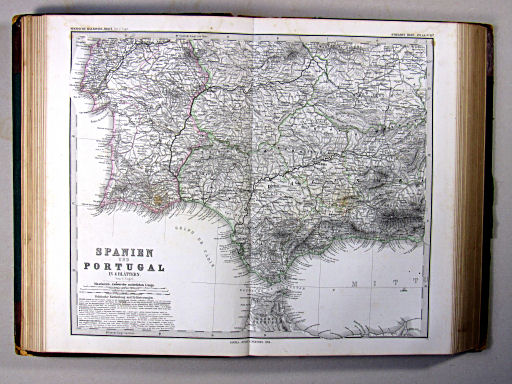 Stielers Hand-Atlas, 1874
13d. Spanische Halbinsel. Blatt 3 (Spanien und Portugal in 4 Blättern)